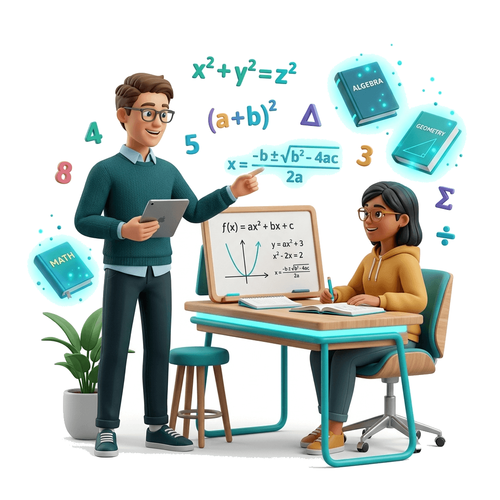 Male Teacher and Student 3D Illustration